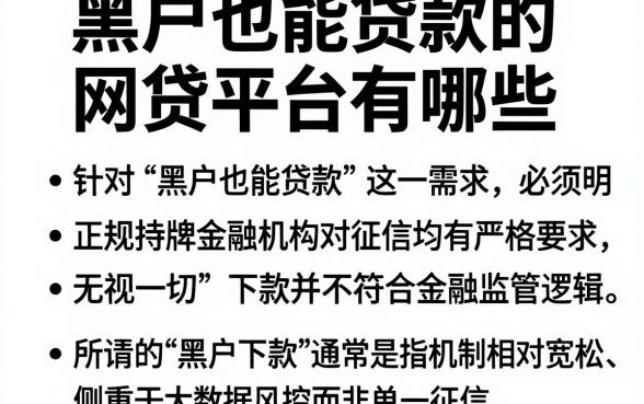 黑户也能贷款的网贷平台有哪些,整合五个无视一切下款的平台