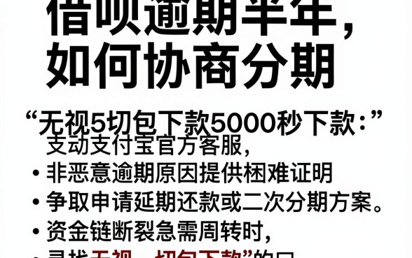 借呗逾期半年如何协商分期，理出5个无视一切包下款5000秒下款的app