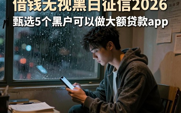 借钱无视黑白征信2026,甄选5个黑户可以做大额贷款app