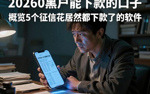 20260黑户能下款的口子，概览5个征信花居然都下款了的软件