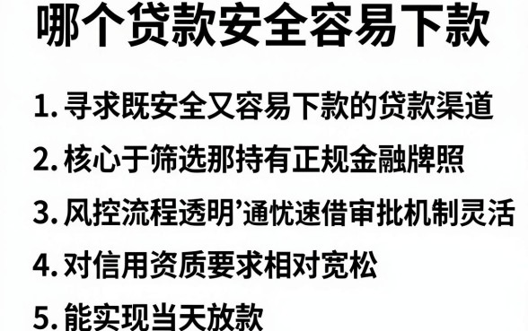 哪个贷款安全容易下款，条列五个无忧速借当天放款的软件