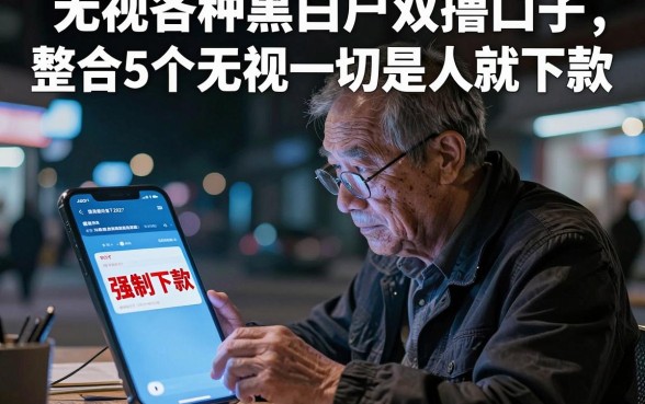 无视各种黑白户双撸口子，整合5个无视一切是人就下款