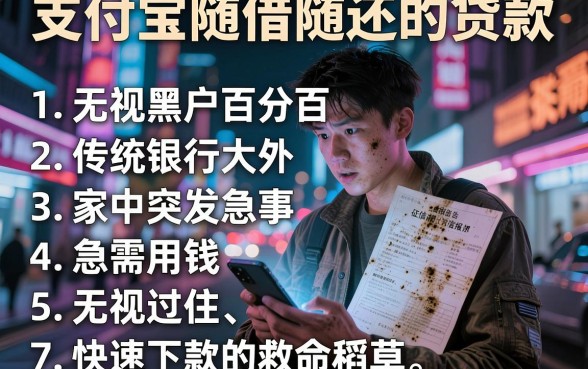 支付宝随借随还的贷款,罗列5个无视黑户百分百下款平台
