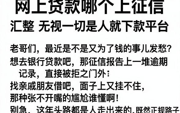 网上贷款哪个上征信，汇整五个无视一切是人就下款平台