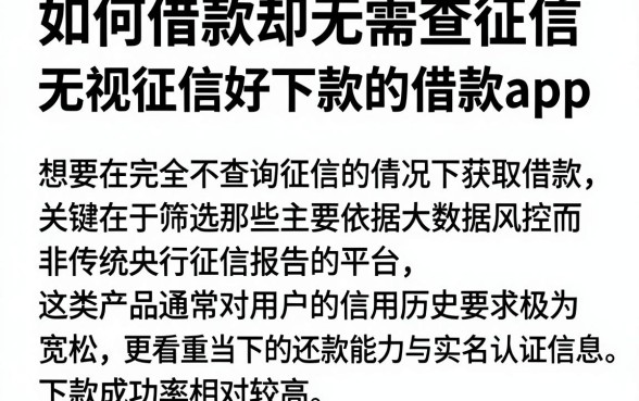 如何借款却无需查征信,深入剖析五个无视征信好下款的借款app