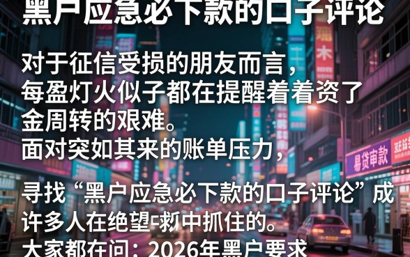 黑户应急必下款的口子评论，详尽说明五个新号易贷速审秒下款口子
