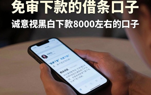 免审下款的借条口子，诚意推荐五个无视黑白下款8000左右的口子