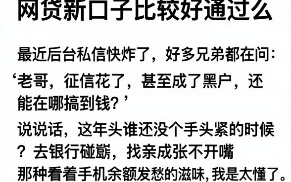 网贷新口子比较好通过么,理出5个无视黑白户秒过的网贷