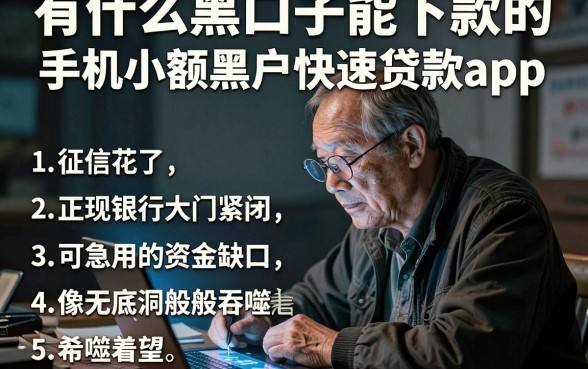 有什么黑口子能下款的,胪列5个手机小额黑户快速贷款app