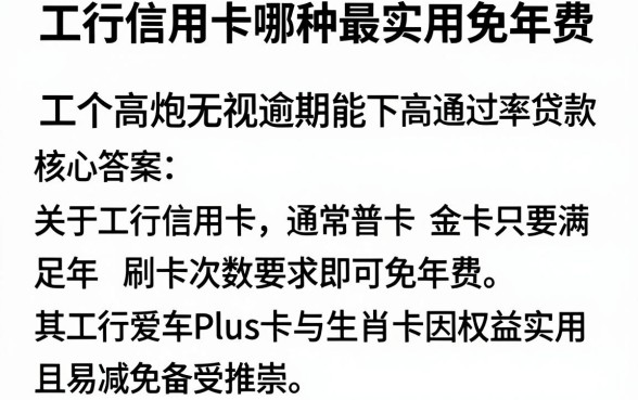 工行信用卡哪种最实用免年费，理出五个高炮无视逾期能下的平台