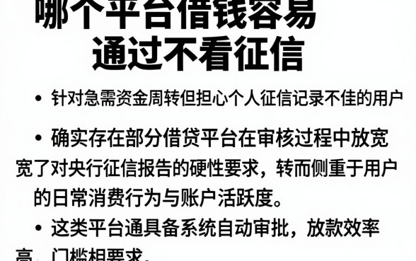 哪个平台借钱容易通过不看征信，详尽说明5个小额贷款不查征信的软件