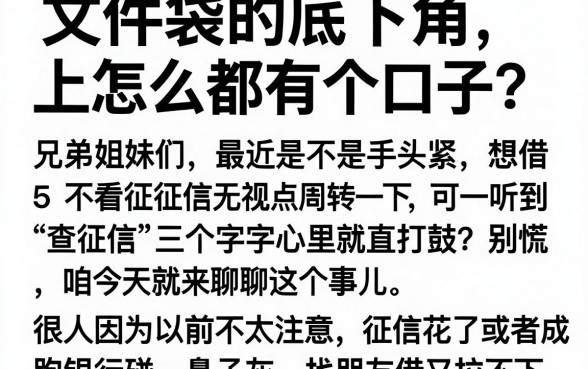 文件袋的底下角上怎么都有个口子,汇总5个不看征信无视黑白百分百下款