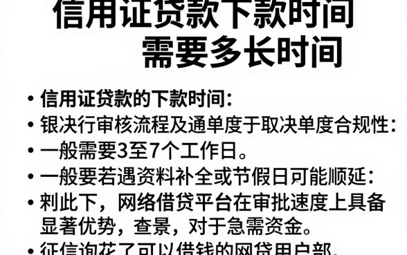 信用证贷款下款时间需要多长时间,精选5个征信花了可以借钱的网贷软件