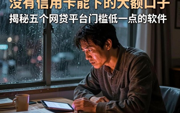 没有信用卡能下的大额口子,揭秘五个网贷平台门槛低一点的软件