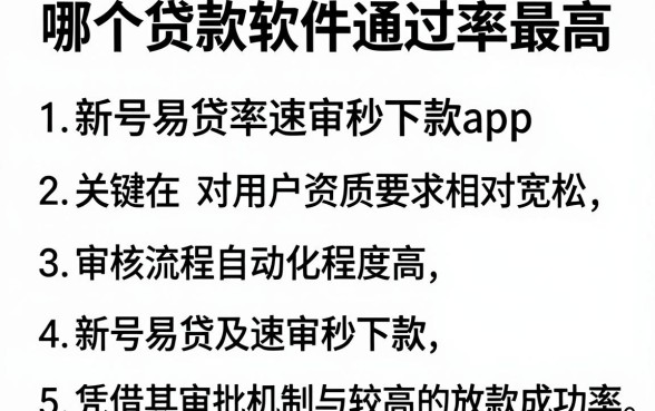 哪个贷款软件通过率最高,细致阐述五个新号易贷速审秒下款app