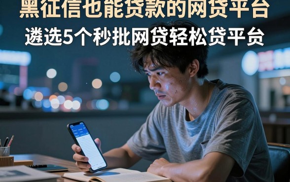 黑征信也能贷款的网贷平台,遴选5个秒批网贷轻松贷的平台