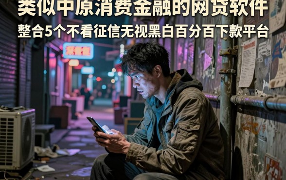 类似中原消费金融的网贷软件,整合5个不看征信无视黑白百分百下款平台