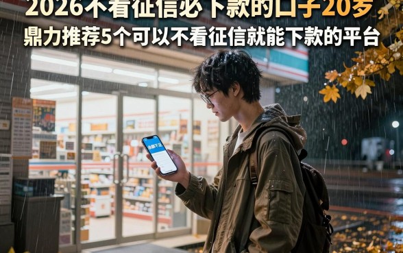 2026不看征信必下款的口子20岁，鼎力推荐5个可以不看征信就能下款的平台