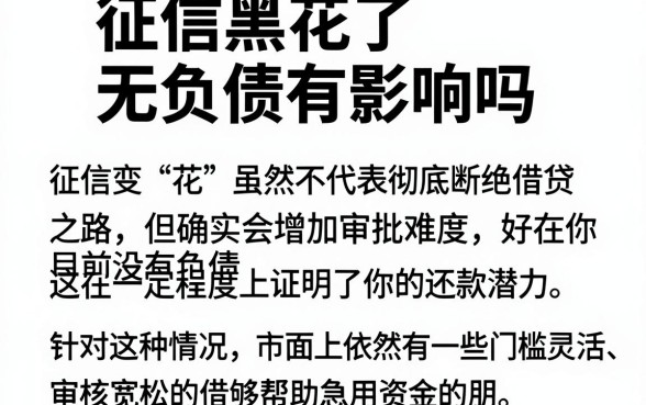 征信黑花了无负债有影响吗，陈列五个急用不求评分快借无忧的软件