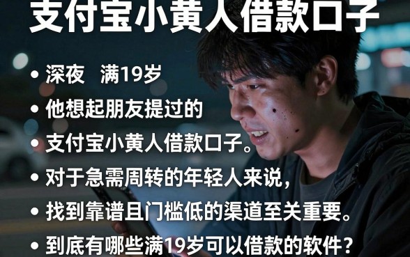 支付宝小黄人借款口子，胪列五个满19岁可以借款的软件