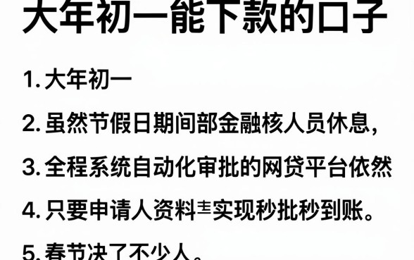 大年初一能下款的口子,胪列5个包下款平台无视黑白的网贷