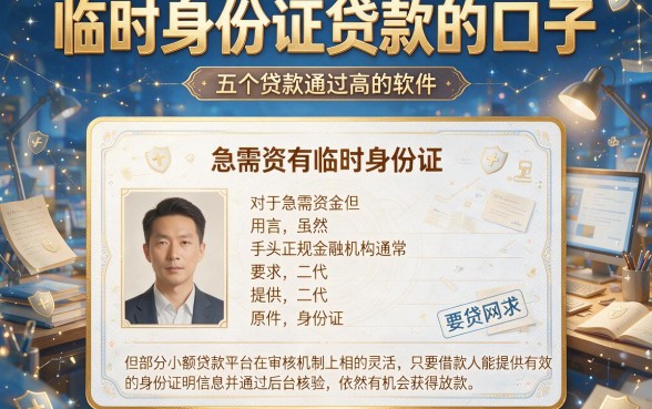 临时身份证贷款的口子，概览五个贷款通过高的软件