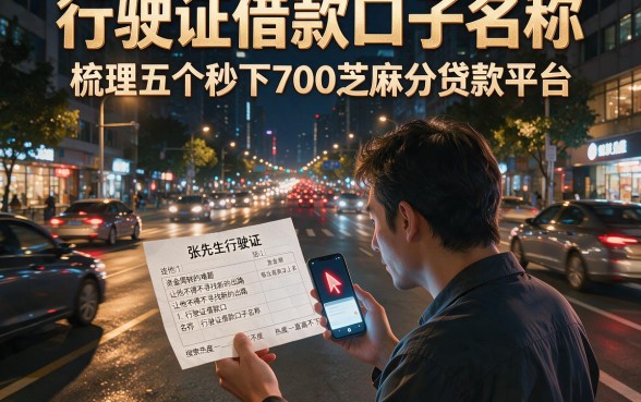 行驶证借款口子名称,梳理五个秒下700芝麻分贷款平台
