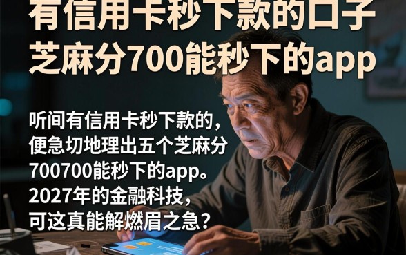 有信用卡秒下款的口子,理出五个芝麻分700能秒下的app