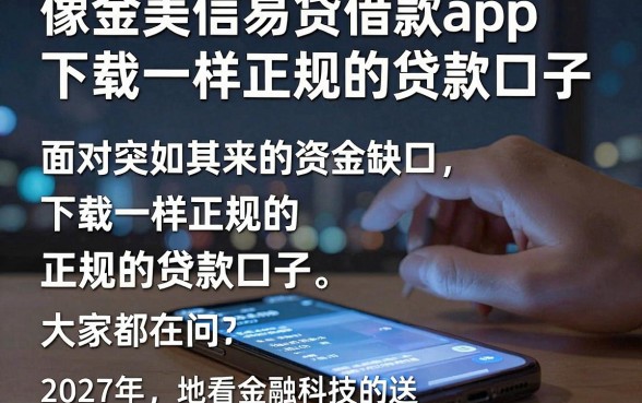 像金美信易贷借款app下载一样正规的贷款口子，细致阐述五个借款申请快的平台