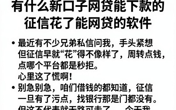 有什么新口子网贷能下款的,胪列五个征信花了能网贷的软件