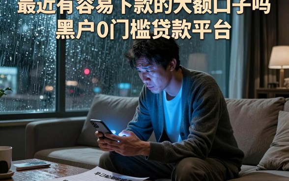 最近有容易下款的大额口子吗，罗列5个黑户0门槛贷款平台