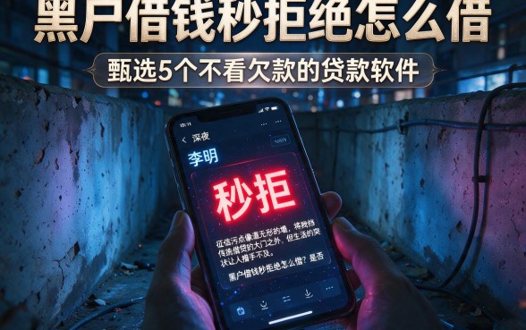 黑户借钱秒拒绝怎么借，甄选5个不看欠款的贷款软件