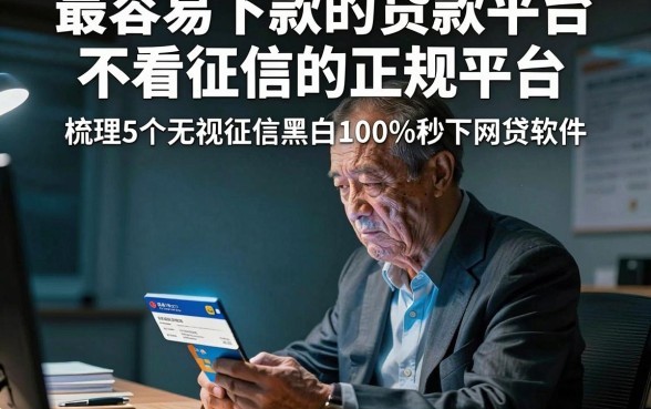 最容易下款的贷款平台不看征信的正规平台,梳理5个无视征信黑白100%秒下网贷软件