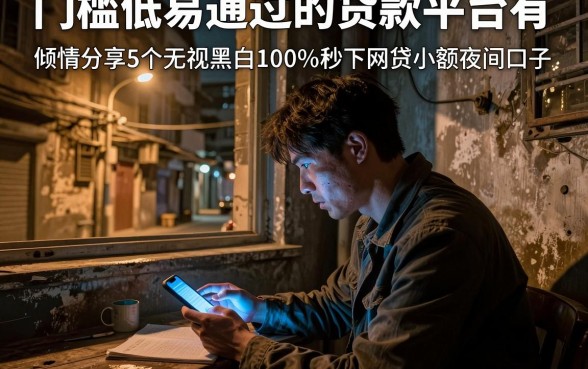 门槛低易通过的贷款平台有,倾情分享5个无视黑白100%秒下网贷小额夜间口子