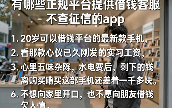 有哪些正规平台提供借钱客服,条列五个20岁可以借钱平台不查征信的app