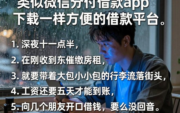 类似微信分付借款app下载一样方便的借款平台，条列5个可以不看征信就能下款的软件