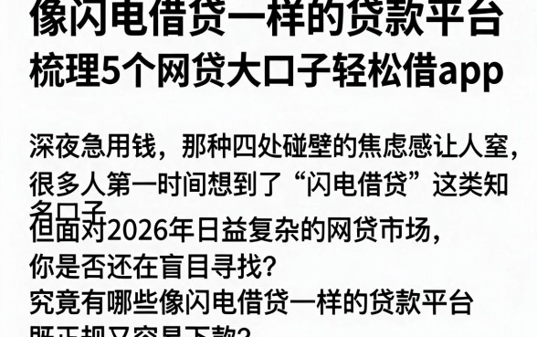 像闪电借贷一样的贷款平台,梳理5个网贷大口子轻松借app