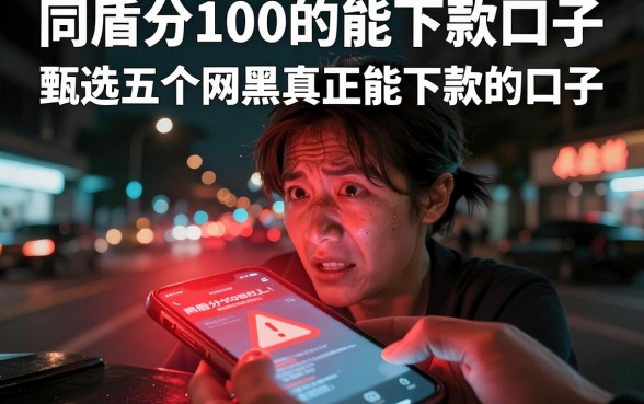 同盾分100的能下款口子,甄选五个网黑真正能下款的口子