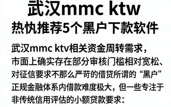 武汉mmc ktv，热忱推荐5个黑户下款软件