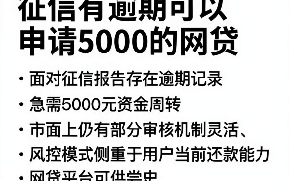 征信有逾期可以申请5000的网贷,整理五个无视花黑烂户能下款的网贷