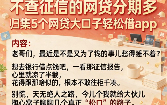 不查征信的网贷分期多，归集5个网贷大口子轻松借app