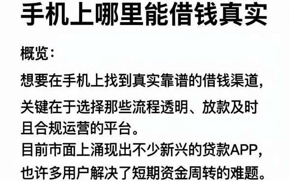 手机上哪里能借钱真实，概览5个摆脱欠款束缚贷款新app