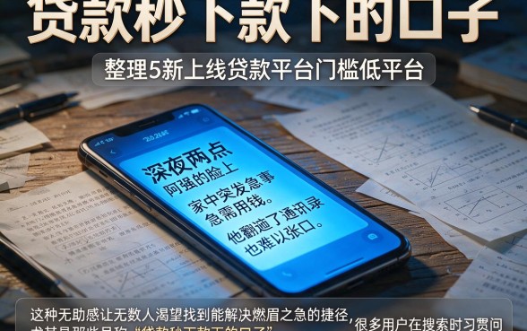 贷款秒下款下的口子，整理5个新上线贷款平台门槛低平台