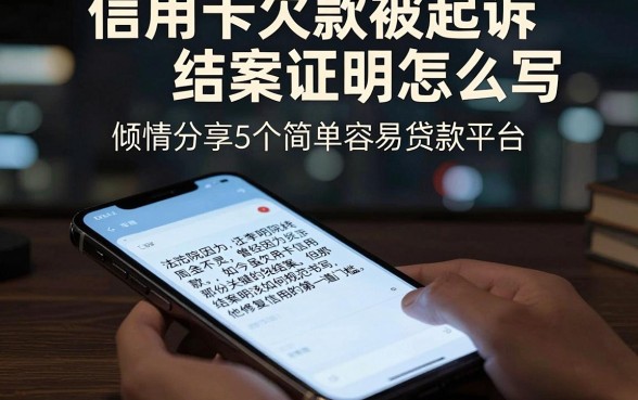 信用卡欠款被起诉结案证明怎么写，倾情分享5个简单容易贷款平台