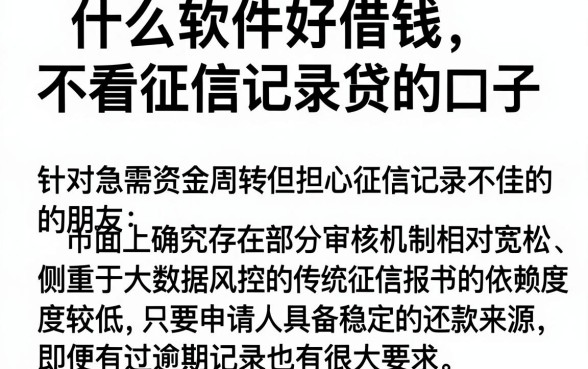什么软件好借钱不看征信记录的，陈列5个秒批网贷轻松贷的口子