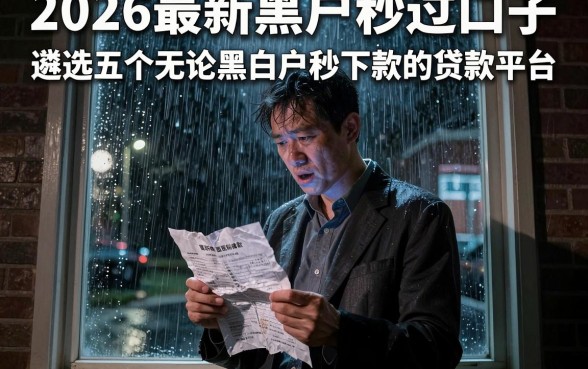 2026最新黑户秒过口子，遴选五个无论黑白户秒下款的贷款平台