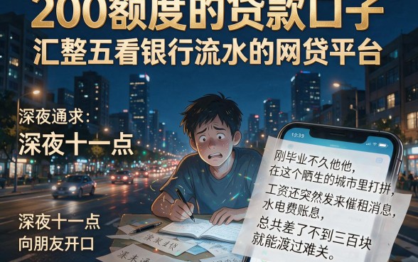 200额度的贷款口子,汇整五个看银行流水的网贷平台