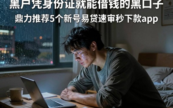 黑户凭身份证就能借钱的黑口子,鼎力推荐5个新号易贷速审秒下款app