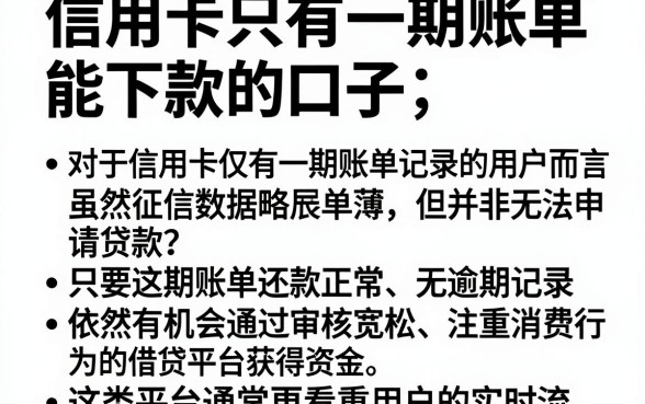 信用卡只有一期账单能下款的口子,胪列5个贷款通过高的平台
