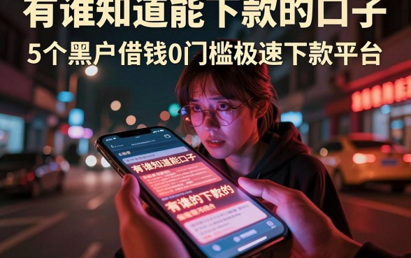 有谁知道能下款的口子，概括5个黑户借钱0门槛极速下款平台